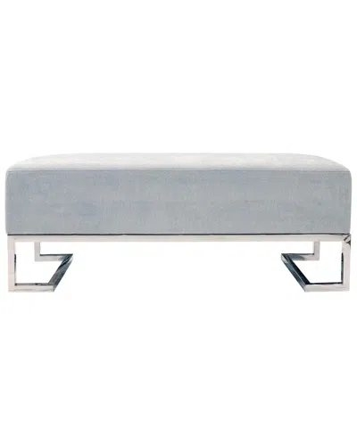 Pasargad Home Luxe Upholstered Bench In Blue