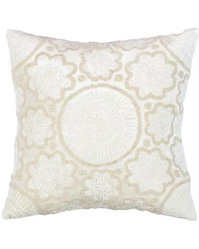 Pasargad Home Naples Embroidered Pillow In Neutral