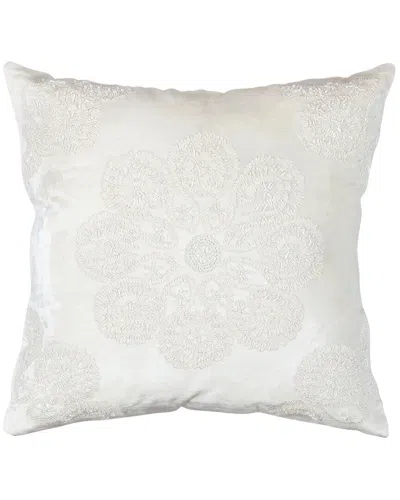 Pasargad Home Naples Embroidered Pillow In Neutral