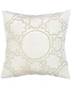 Pasargad Home Naples Embroidered Pillow In Ivory