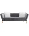 Pasargad Home Noho Collection Lafayette Velvet Sofa In Grey