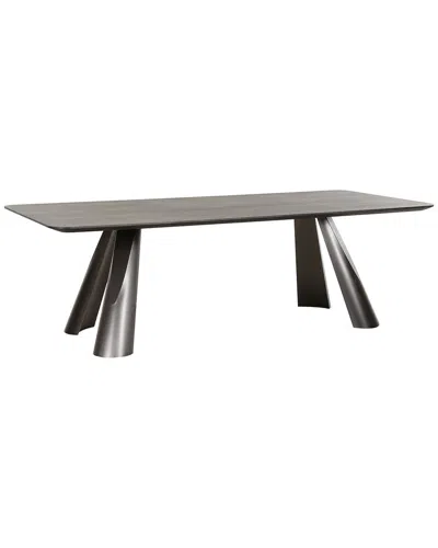 Pasargad Home Novara Design Dark Brown Rectangle Dining Table In Black