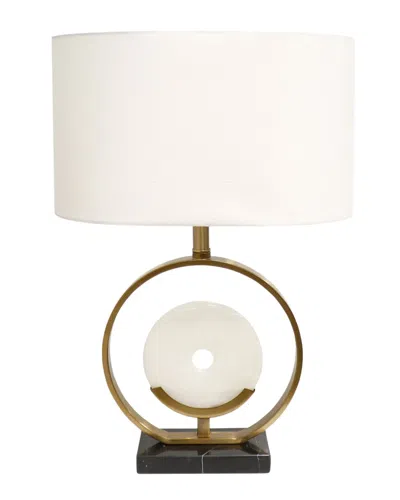 Pasargad Home Regal Sphere Gold Led Table Lamp In White