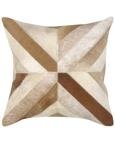 Pasargad Home Safari Cowhide Pillow In Brown