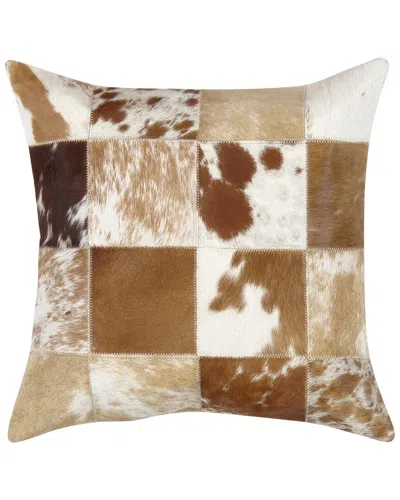 Pasargad Home Safari Cowhide Pillow In Brown