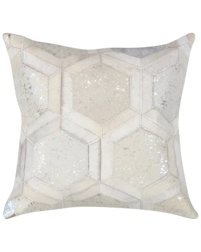 Pasargad Home Safari Cowhide Pillow In Metallic