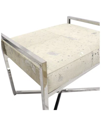 Pasargad Home Safari Cowhide Silver Bench In Neutral