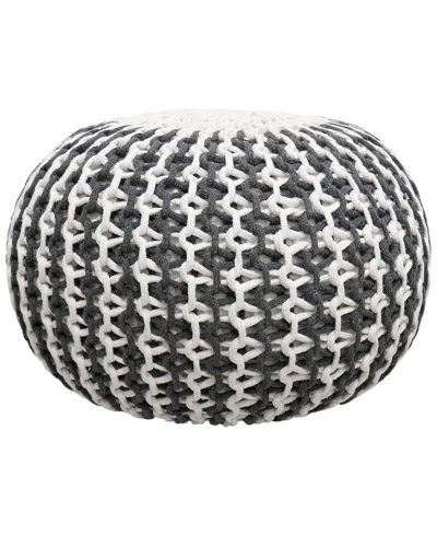 Pasargad Home Santorini Cotton Pouf In Black