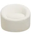 Pasargad Home Sienna Collection Modern Swivel Chair In Ivory