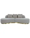 Pasargad Home Simona Collection Modern Curved Sofa In Multi