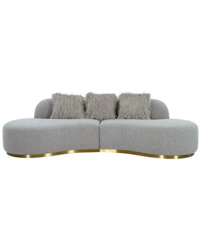 Pasargad Home Simona Collection Modern Curved Sofa In Multi
