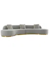 Pasargad Home Simona Collection Modern Curved Sofa In Grey