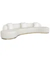 Pasargad Home Simona Modern Curved Sofa In Ivory