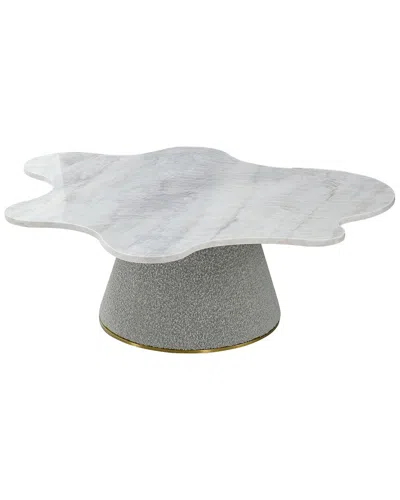 Pasargad Home Simona High Marble Top Coffee Table In Multi