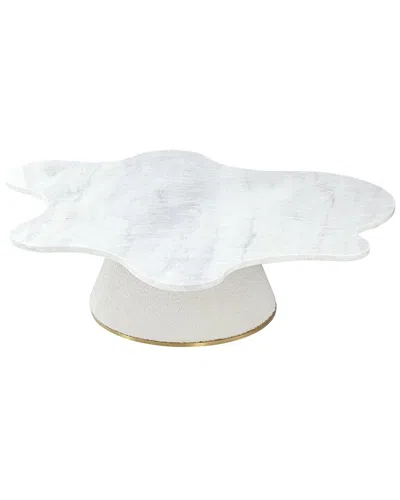 Pasargad Home Simona Marble 1 Top Coffee Table In White