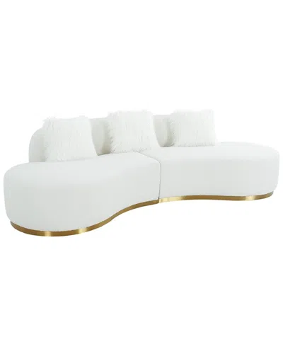 Pasargad Home Simona Modern Curved Sofa In White