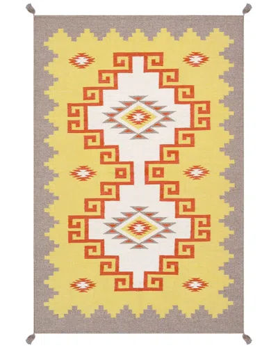 Pasargad Home Traditional Tuscany Reversible Wool Area Rug In Yellow