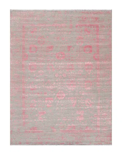 Pasargad Home Transitional Hand-knotted Rug In Pink