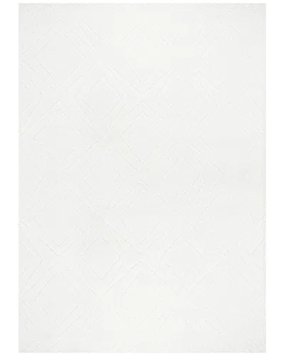 Pasargad Home Turkish Shag Modern Area Rug In White
