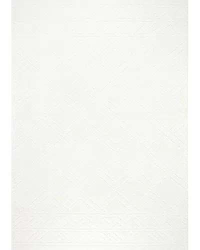 Pasargad Home Turkish Shag Modern Area Rug In White