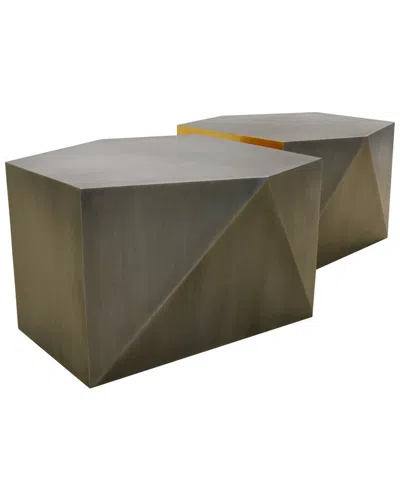 Pasargad Home Urban Chiz Style Coffee Table Set In Brown