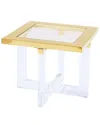 Pasargad Home Vicenza Lucite Side Table In White