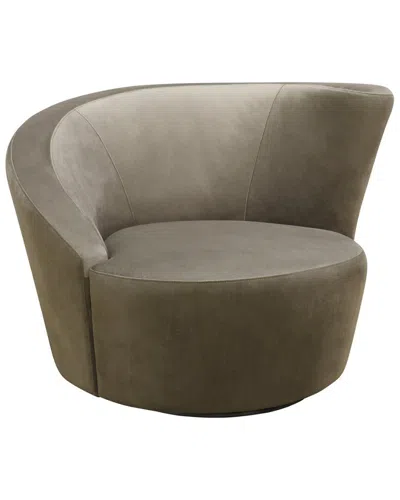 Pasargad Home Vicenza Swivel Base Crescent Chair In Green