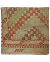 Pasargad Home Vintage Turkish Kilim Wool Pillow Case In Green