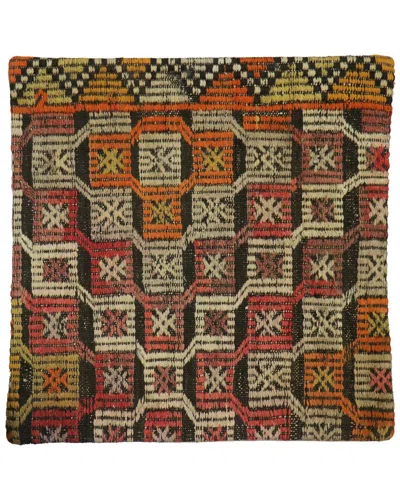 Pasargad Home Vintage Turkish Kilim Wool Pillow Case In Multi