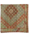 Pasargad Home Vintage Turkish Kilim Wool Pillow Case In Green