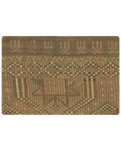 Pasargad Home Vintage Turkish Kilim Wool Pillow Case In Brown