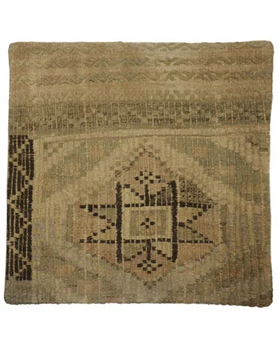 Pasargad Home Vintage Turkish Kilim Wool Pillow Case In Brown