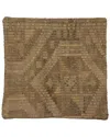 Pasargad Home Vintage Turkish Kilim Wool Pillow Case In Brown