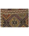 Pasargad Home Vintage Turkish Kilim Wool Pillow Case In Multi