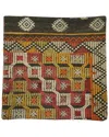 Pasargad Home Vintage Turkish Kilim Wool Pillow Case In Multi