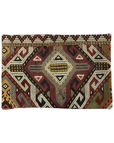 Pasargad Home Vintage Turkish Kilim Wool Pillow Case In Multi
