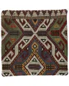 Pasargad Home Vintage Turkish Kilim Wool Pillow Case In Multi