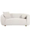 Pasargad Home Zarina Upholstered Modern Loveseat With 2 Pillows In White