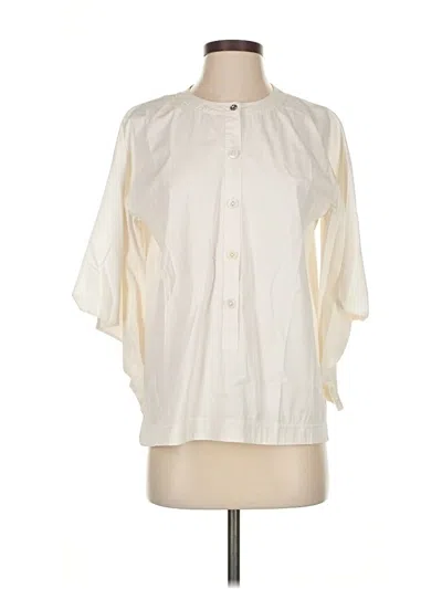 Pre-owned Pascal Millet 3/4 Sleeve Blouse In Ivory