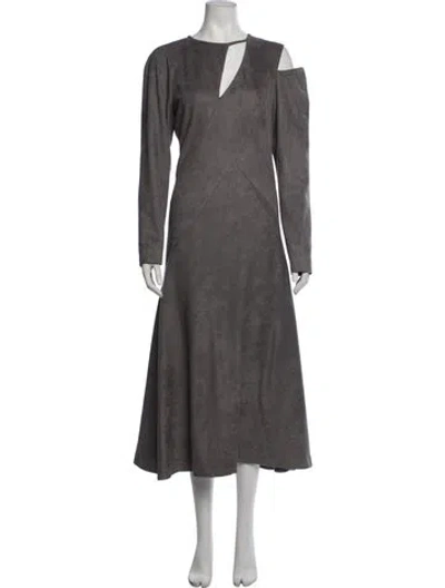 Pre-owned Pascal Millet Asymmetrical Midi Length Dress In Grey