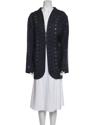 Pre-owned Pascal Millet Virgin Wool Coat In Blue