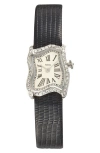 Pascal Mirage Lab Grown Diamond Leather Strap Watch, 22mm X 28mm In Silver