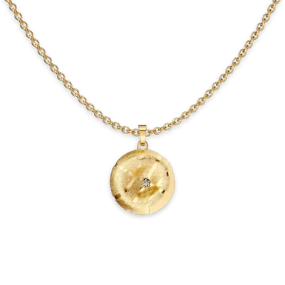Pascal The Basketball Crooked Ball Diamond Necklace In Gold