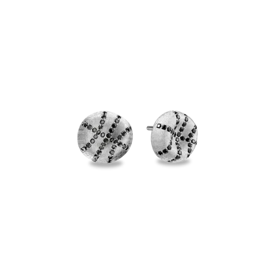 Pascal The Basketball Crooked Ball Diamond Pavé Earrings In Metallic