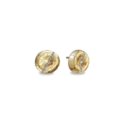 Pascal The Basketball Crooked Ball Linear Diamond Earrings In Gold