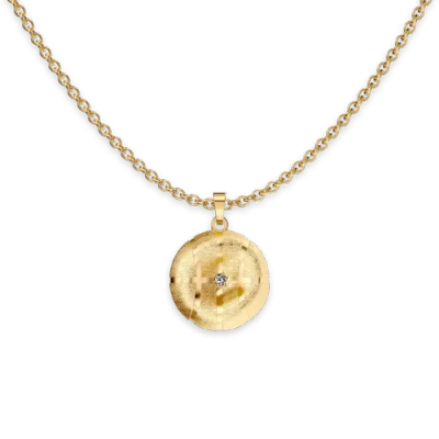 Pascal The Basketball Leaking Ball Diamond Necklace In Gold