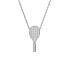 Pascal The Tennis Necklace, White Diamond Halo In Metallic