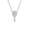 Pascal The Tennis Necklace, White Diamond Pavé In Metallic