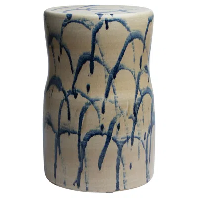 Pre-owned Pascale Girardin Fouettis 02 Glazed Stoneware Stool By  In Gray
