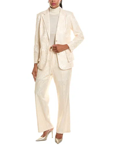 Pascale La Mode 2pc Elegant Blazer & Pant Set In Neutral